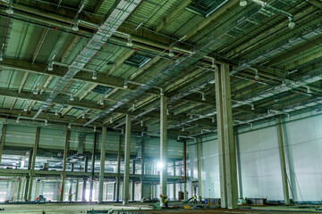 Construction of a large industrial building