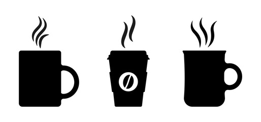 Coffee cup vector icons collection