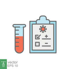 Fototapeta premium Covid test icon. Simple filled outline style. Positive corona virus result, negative, rapid, plasma, research, medical concept. Vector illustration isolated on white background. EPS 10.