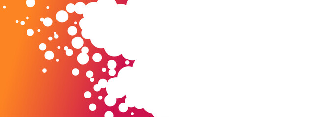 爽やかなオレンジと泡状のパターンでランダムに描かれた背景。ヘッダー、バナー、タイトル用ベクター画像。