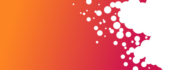 爽やかなオレンジと泡状のパターンでランダムに描かれた背景。ヘッダー、バナー、タイトル用ベクター画像。