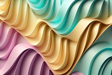 Pastel waves, colorful wallpaper/background, generative art