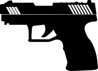 Hand gun militar pistol weapon svg vector cut file cricut silhouette design for t-shirts car decor books sticker 