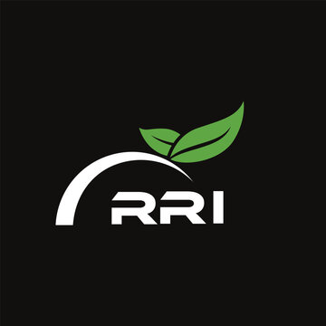 RRI letter nature logo design on black background. RRI creative initials letter leaf logo concept. RRI letter design.