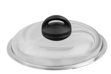 Transparent Background PNG of Stainless Steel Pot Lid - Essential Kitchen Utensil for Culinary Creations