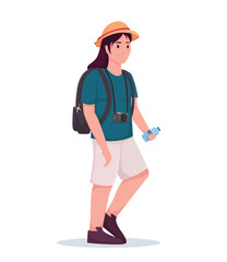 Characters tourists traveling people vector illustration