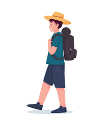 Characters tourists traveling people vector illustration