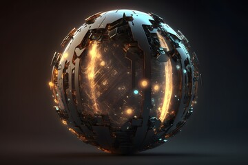 sci-fi sphere created using AI Generative Technology