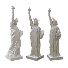 3d rendering of the statue of liberty various sides perspective view © arda