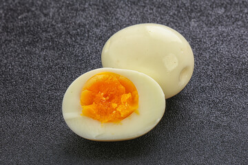Boiled chicken egg for breakfast
