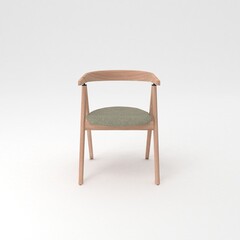 Armchair front view, modern designer furniture, Chair isolated on white background 