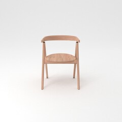 Armchair front view, modern designer furniture, Chair isolated on white background 