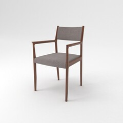 Armchair side view, modern designer furniture, Chair isolated on white background