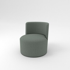 Armchair side view, modern designer furniture, Chair isolated on white background