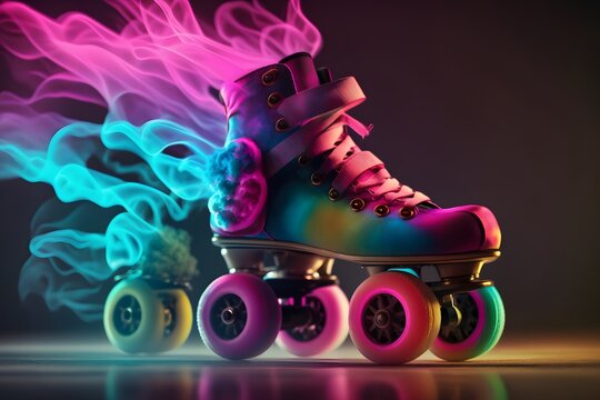 colorful roller skates created using AI Generative Technology