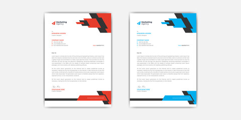 Creative modern letter head design template for your corporate business project. Clean & professional style letterhead bundle with color variation. Letterhead, business letter head design.