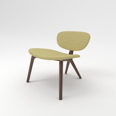 Armchair side view, modern designer furniture, Chair isolated on white background