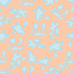 seamless pattern with water splashes on a beige background