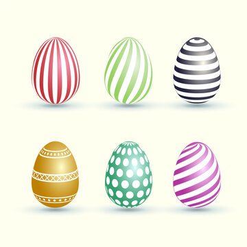 Easter egg illustration with strip, realistic easter egg