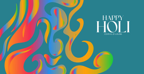 stylish happy holi colorful festival banner design