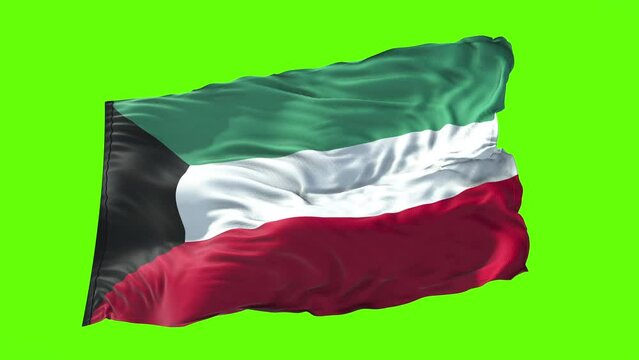 Green Screen Kuwait Flag - Perfect for Your Video Projects!