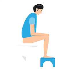 man sitting on toilet bowl design
