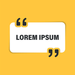 Quote frame blank template icon in flat style. Empty speech bubble vector illustration on isolated background. Textbox sign business concept.