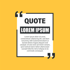 Quote frame blank template icon in flat style. Empty speech bubble vector illustration on isolated background. Textbox sign business concept.