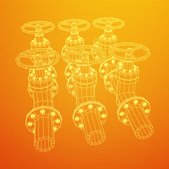 Oil pipeline with valve business concept