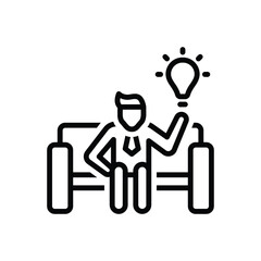 Black line icon for realized