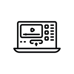 Black line icon for subscription