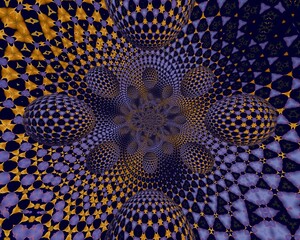 Purple, yellow and blue abstract background, with spectacular inserts of dark and light tones. 
