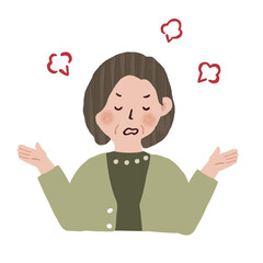 怒っている女性　更年期　嫌味　中高年　トラブル