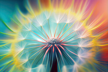 Obraz premium Colorful pastel background , Vivid color abstract dandelion flower.