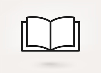 Opened paper book. Education concept. vector linear icon