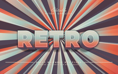 editable colorful retro style text effect.typhography logo