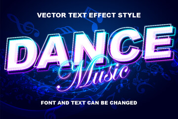 dance music disco party typography 3d editable text effect font style template design background wallpaper poster banner flyer