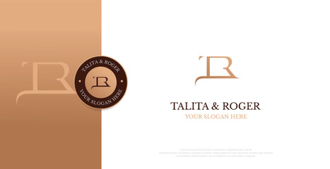 Wedding Logo Initial TR Logo Design Vector