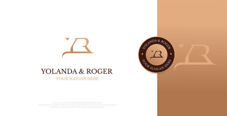 Wedding Logo Initial YR Logo Design Vector