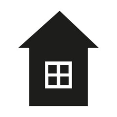 House. Isolated web icon. Logo design. Flat vector illustration in black and white. 