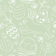 easter green pattern in traditional ornaments vector