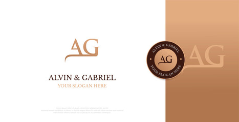 Initial AG Logo Design Vector