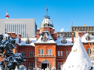冬の北海道庁旧本庁舎（道庁赤レンガ庁舎）