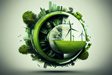 green energy, sustainable industry. Environmental, Social, and Corporate Governance concept