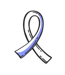 Ribbon Oncology Medical Pharmaceutical hospital symbol Vector illustration of medical equipment, hand-drawn