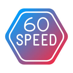 Vector Design 60 Speed Limit Icon Style