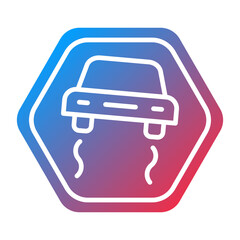 Vector Design Slippery Road Icon Style