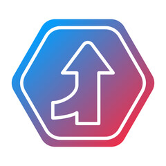 Vector Design Merging Road Icon Style