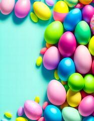 Fototapeta na wymiar Easter Concept, Colorful Easter Eggs