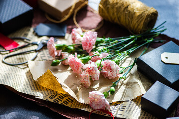 Floral composition with seasonal flowers